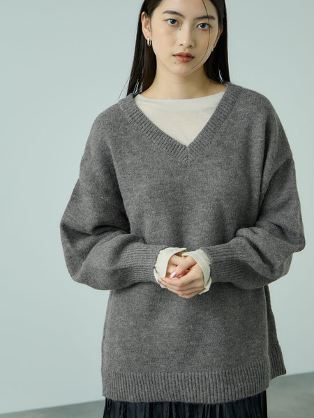 アルパカタッチVネックニットプルオーバー≪手洗い可能≫