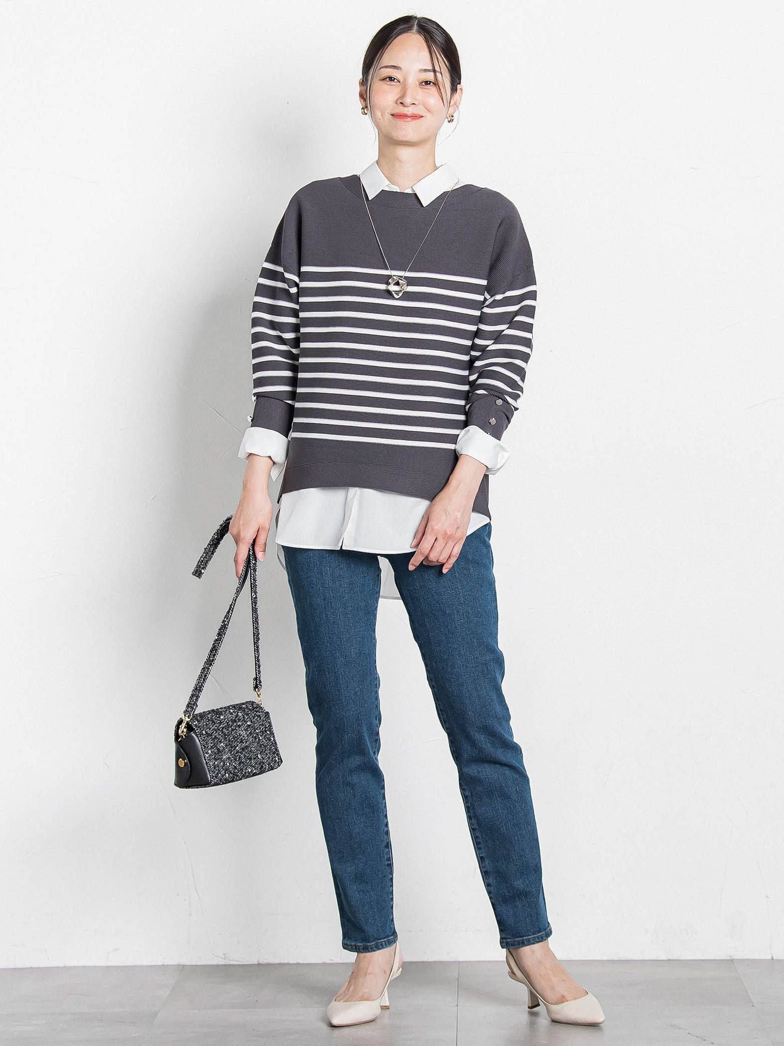 オーバーサイズシャツブラウス ≪洗濯機で洗える≫