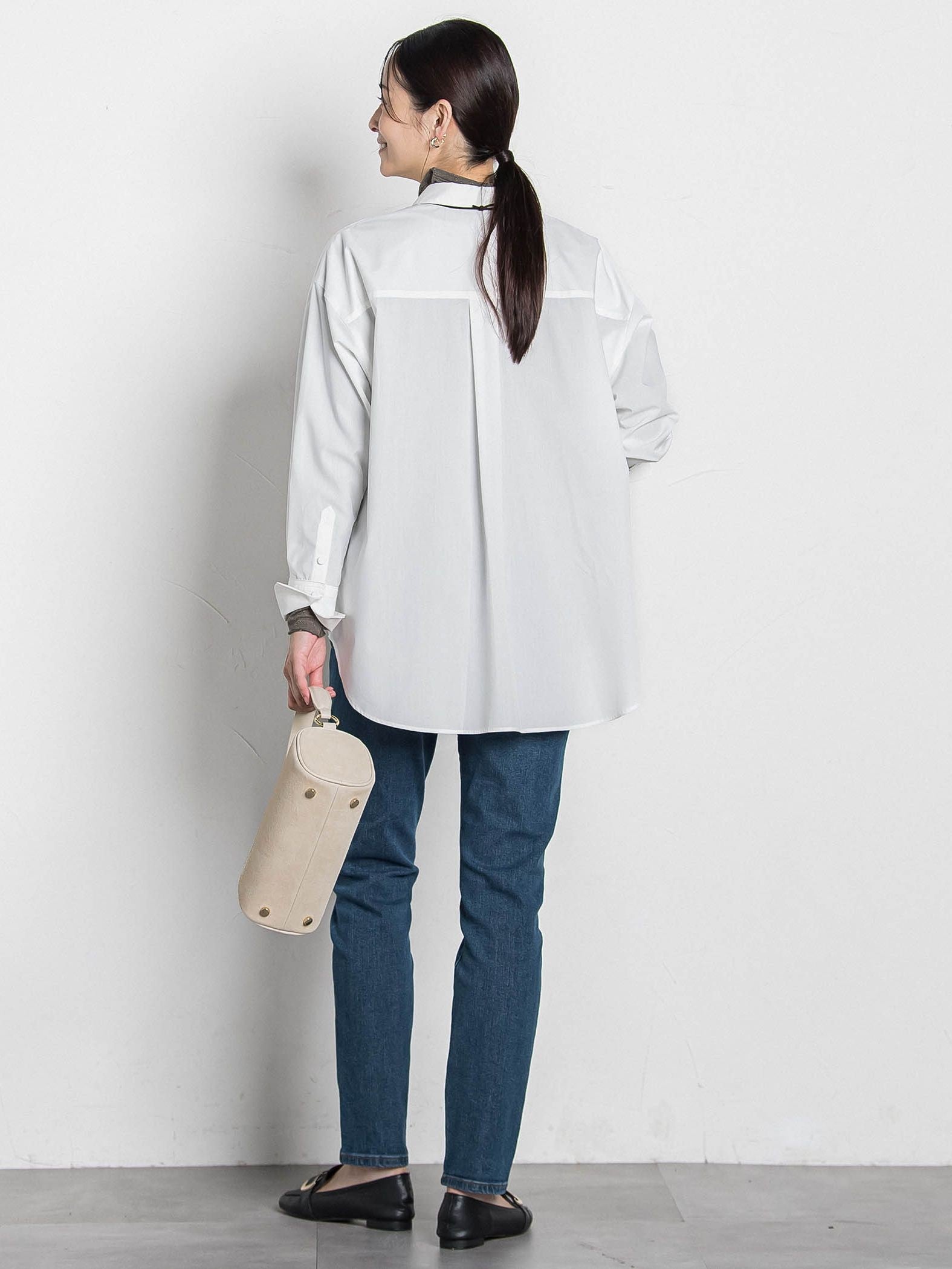 オーバーサイズシャツブラウス ≪洗濯機で洗える≫