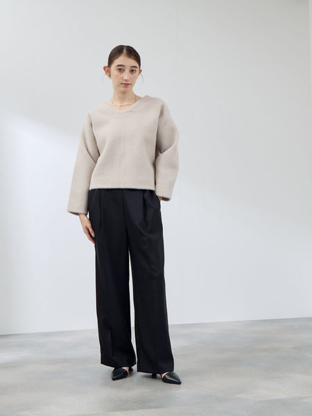 ナチュレッチセンタープレスワイドパンツ≪手洗い可能≫