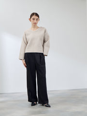 ナチュレッチセンタープレスワイドパンツ≪手洗い可能≫