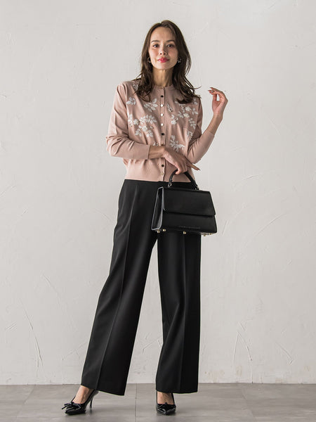 【新色追加】ボタニカルモチーフ刺繍カーディガン