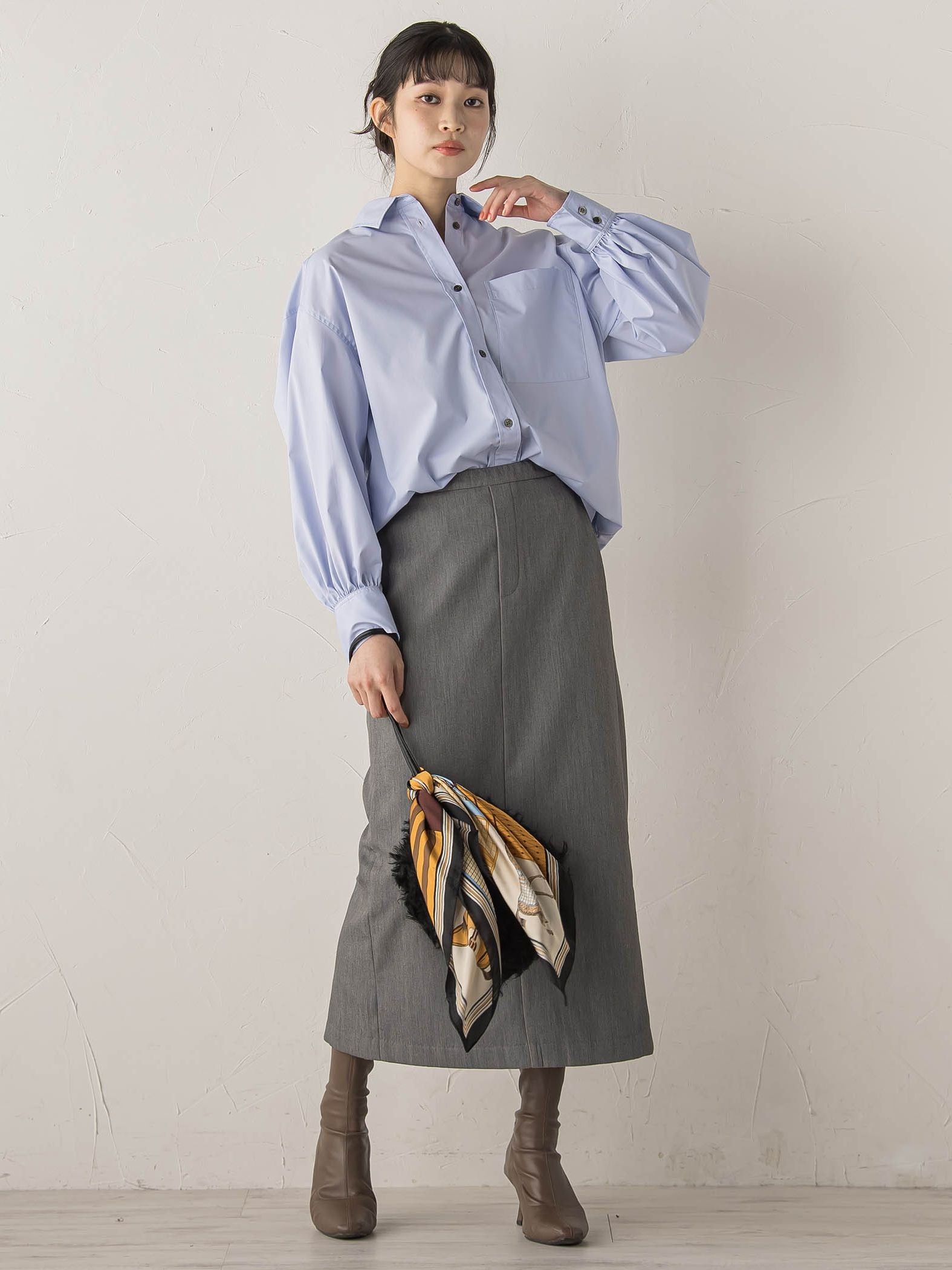 ボリュームスリーブシャツ≪洗濯機で洗える≫