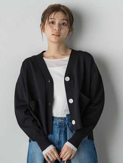 Vネックカーディガン≪手洗い可能≫