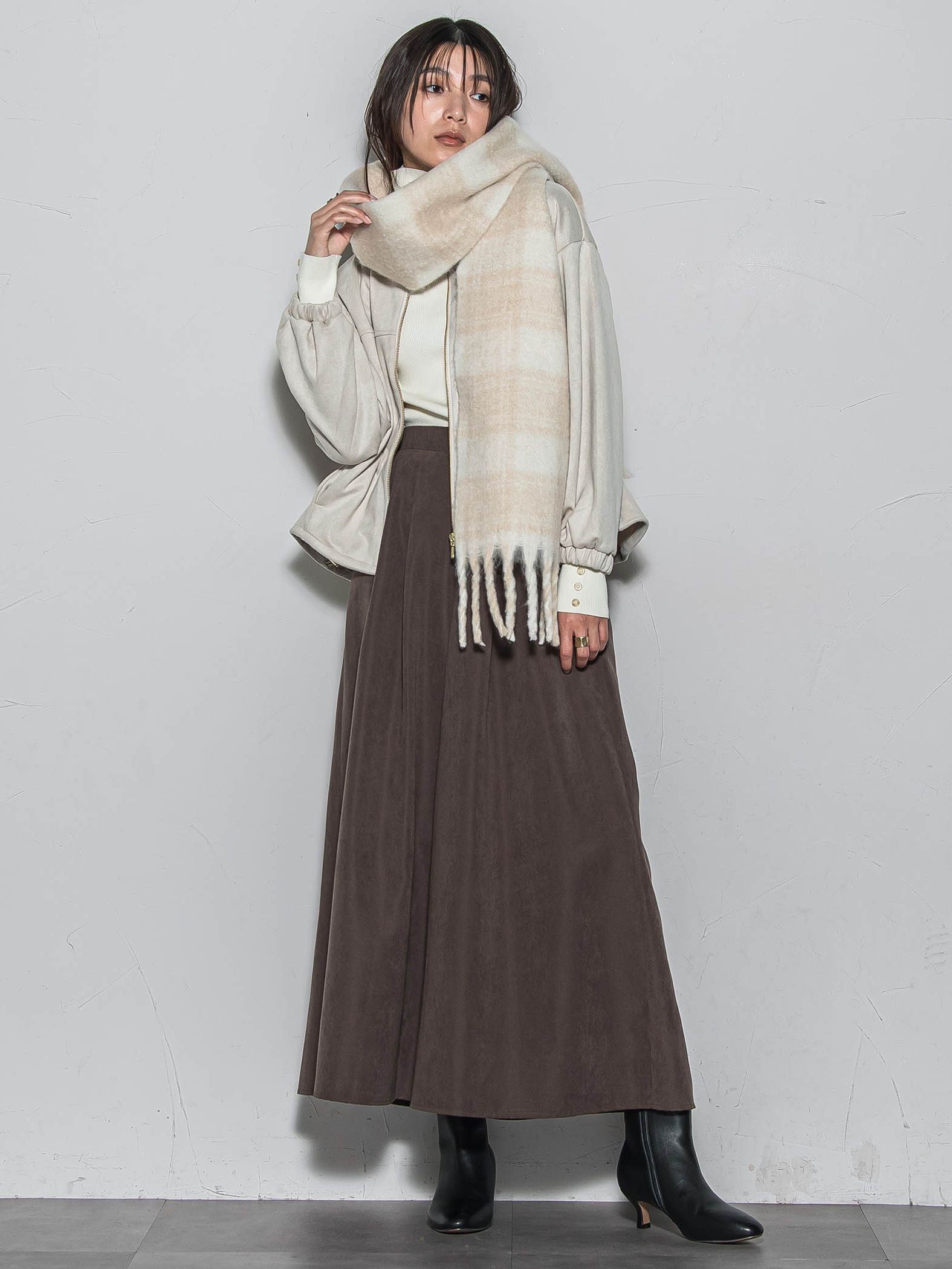 ブークレチェックストール