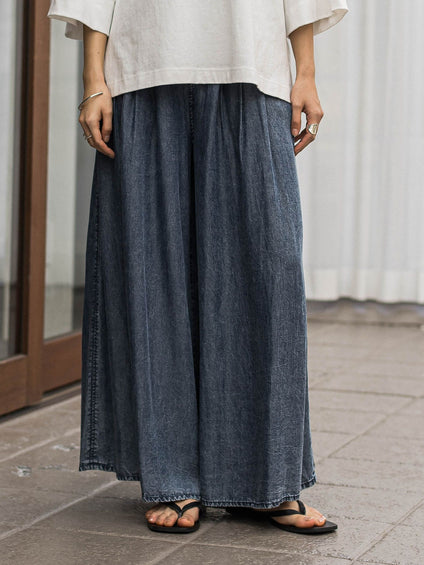 ゆれるデニムフレアパンツ