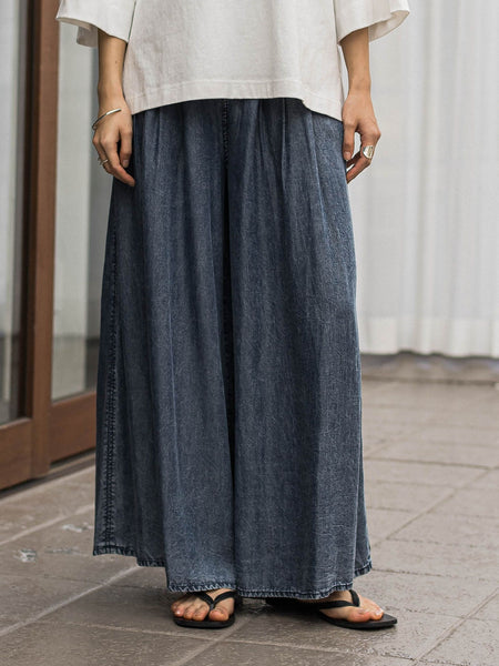 ゆれるデニムフレアパンツ