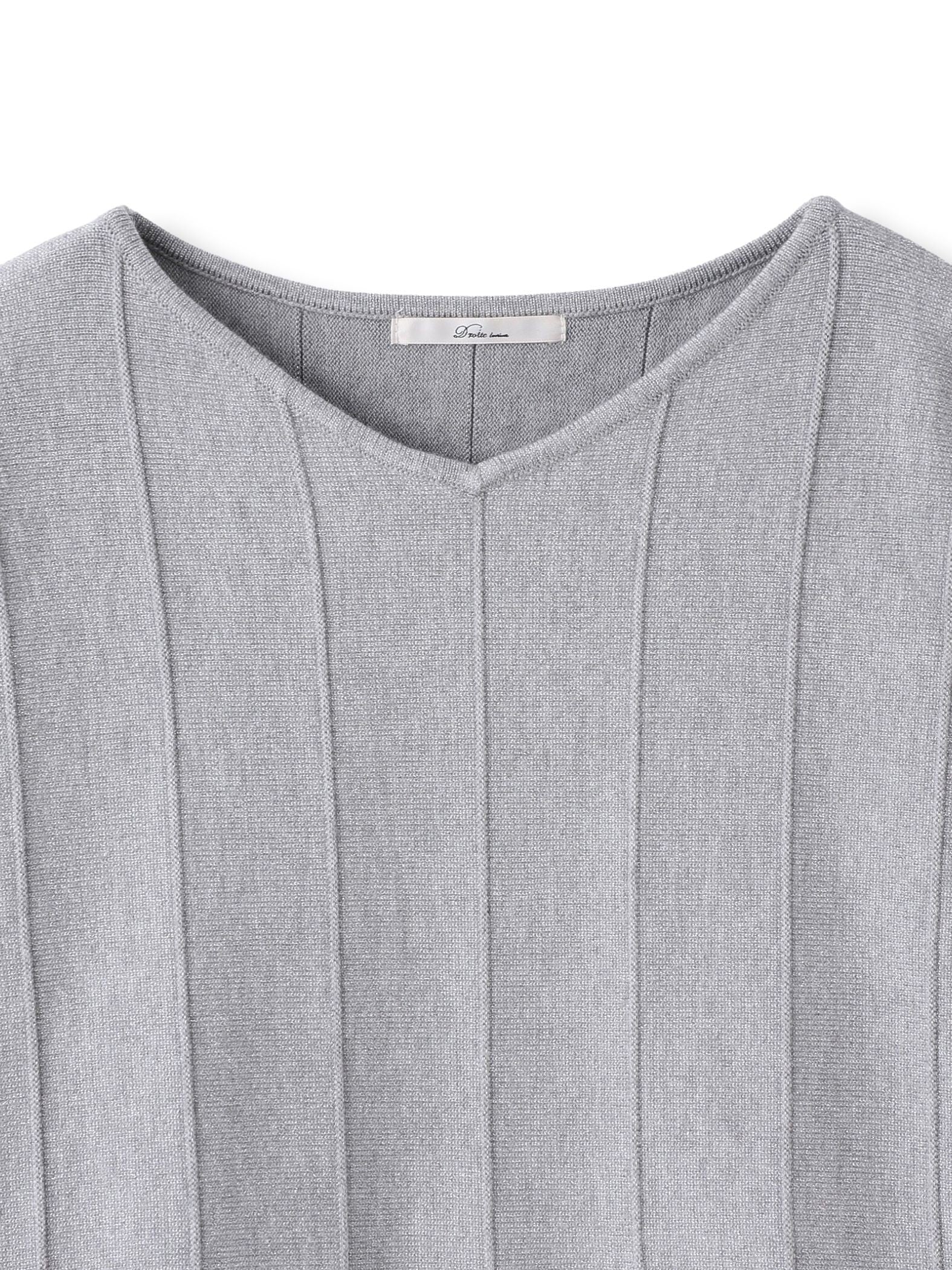 ラメドルマンVネックニット≪手洗い可能≫