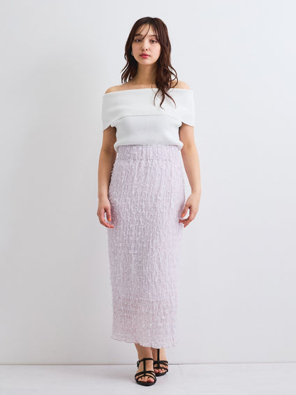シャーリングシフォンタイトスカート≪手洗い可能≫