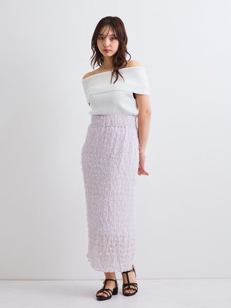 シャーリングシフォンタイトスカート≪手洗い可能≫
