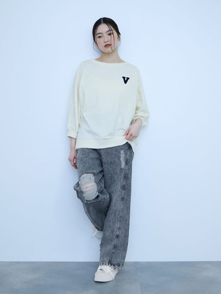 【大人の抜け感】デニムカットオフダメージパンツ