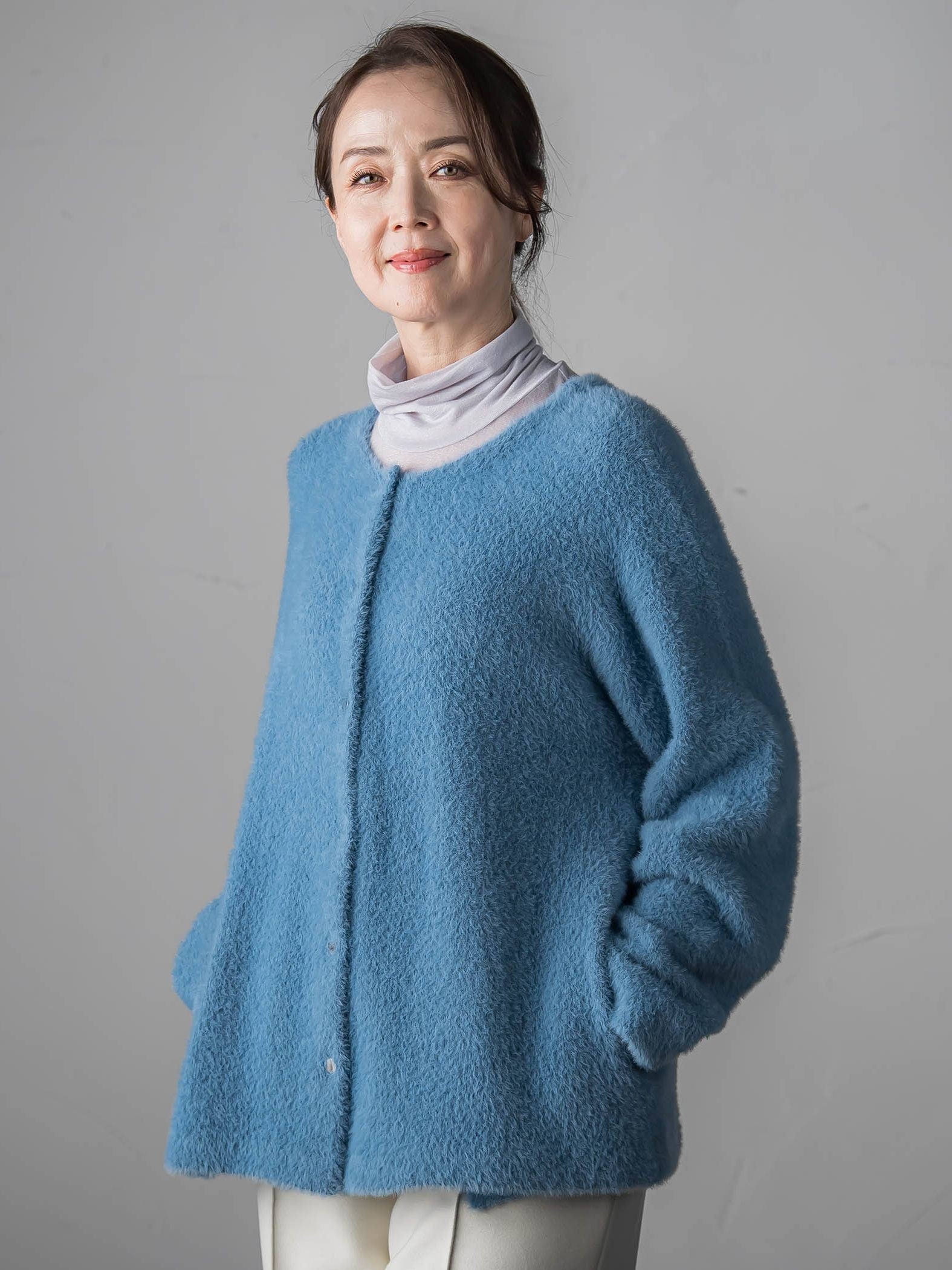 フェザーヤーンニットカーディガン