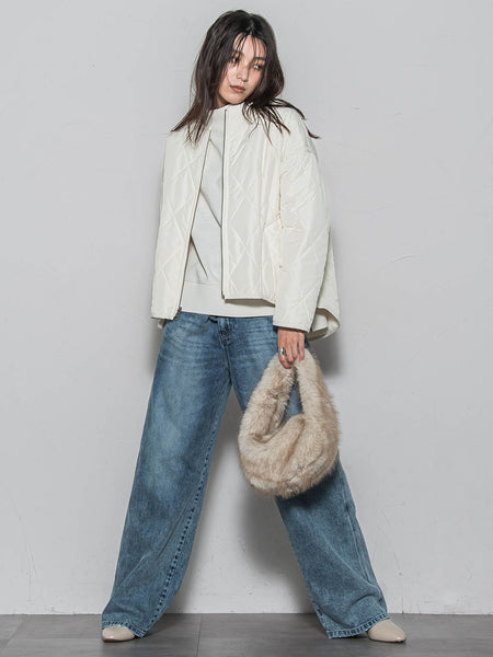 キルティング×フェイクファーリバーシブルブルゾン