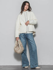 キルティング×フェイクファーリバーシブルブルゾン