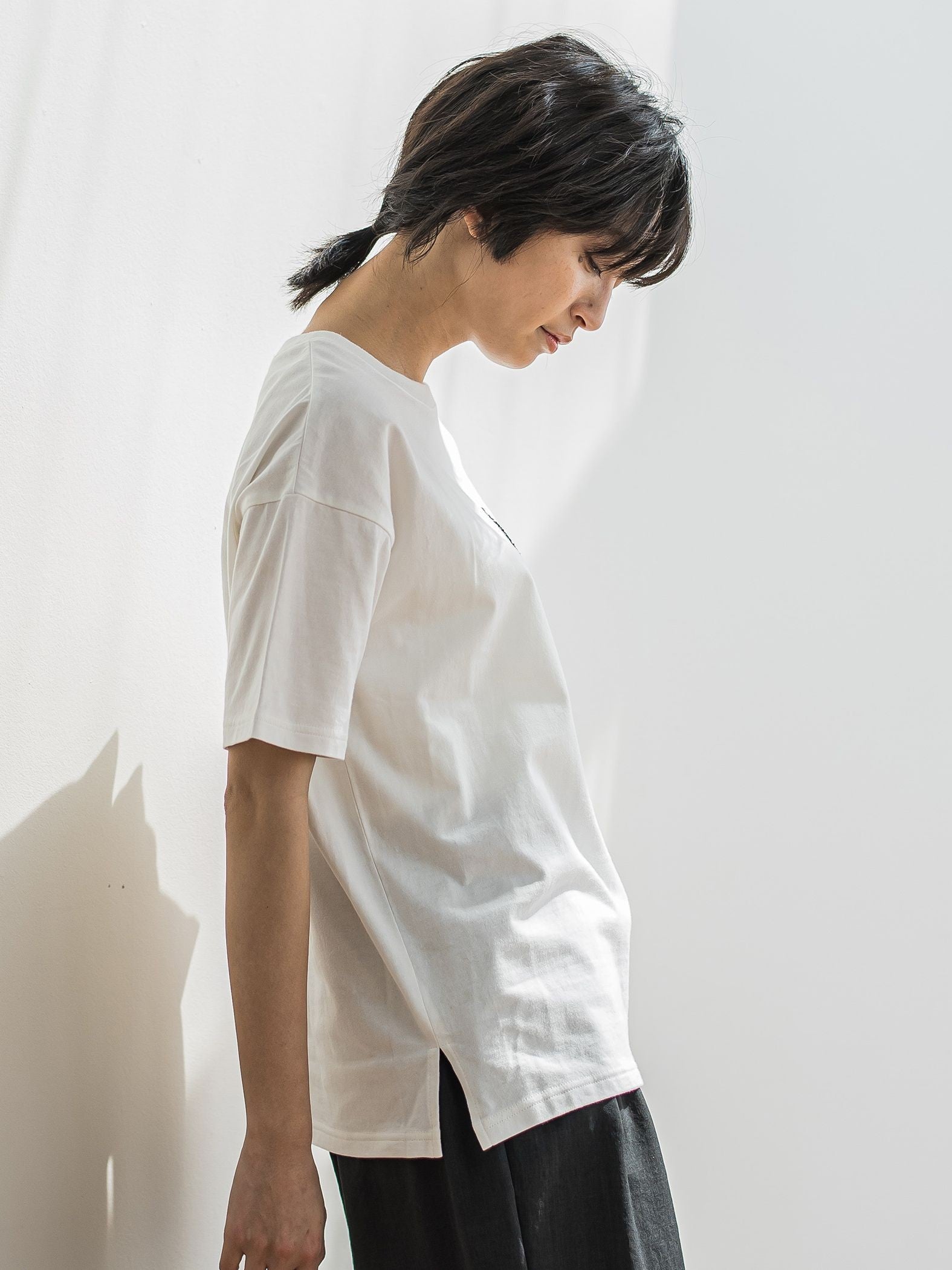 スパンコールハート刺繍Tシャツ≪洗濯機で洗える≫