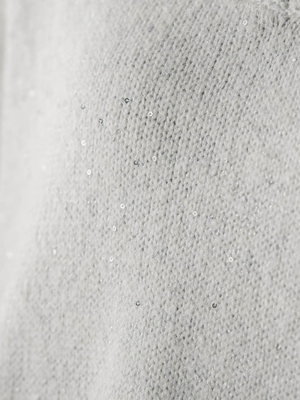 スパンコールVネックニット≪手洗い可能≫