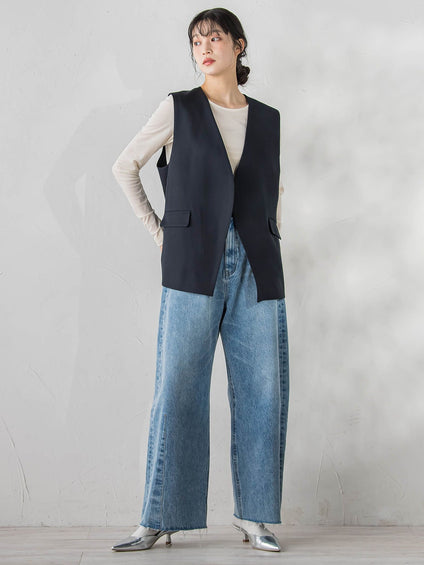 ストレッチツイルジレ≪手洗い可能≫