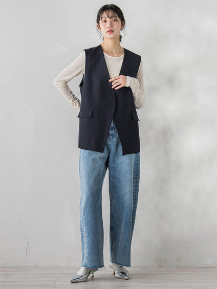 ストレッチツイルジレ≪手洗い可能≫