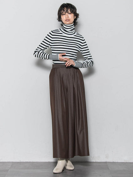 【WEB限定】タートルネックボーダーニットプルオーバー≪手洗い可能≫