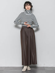 【WEB限定】タートルネックボーダーニットプルオーバー≪手洗い可能≫