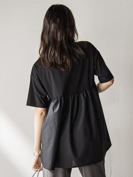 【WEB限定】前後ドッキングフレアTシャツ≪接触冷感/洗濯機で洗える≫