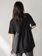 【WEB限定】前後ドッキングフレアTシャツ≪接触冷感/洗濯機で洗える≫
