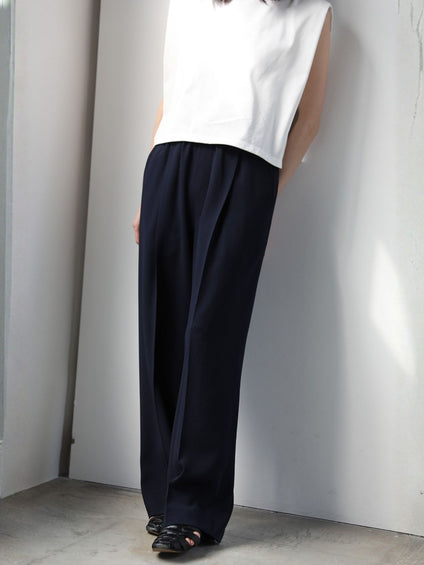 Tuck wide pants【日本製】≪手洗い可能≫