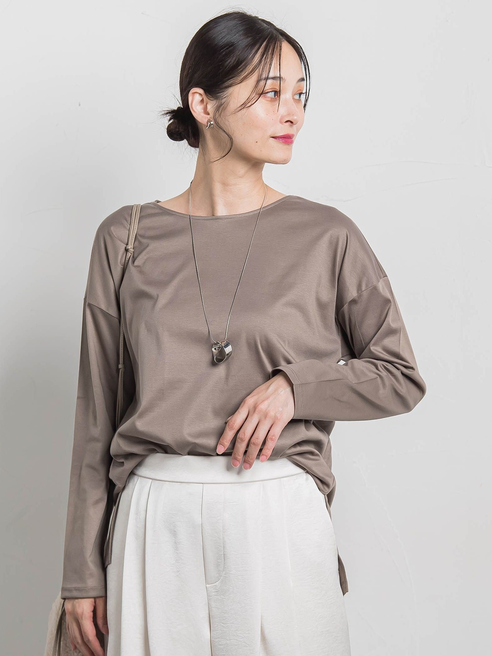 【WEB限定】汗じみ防止大人ロンT ≪3サイズ/洗える≫