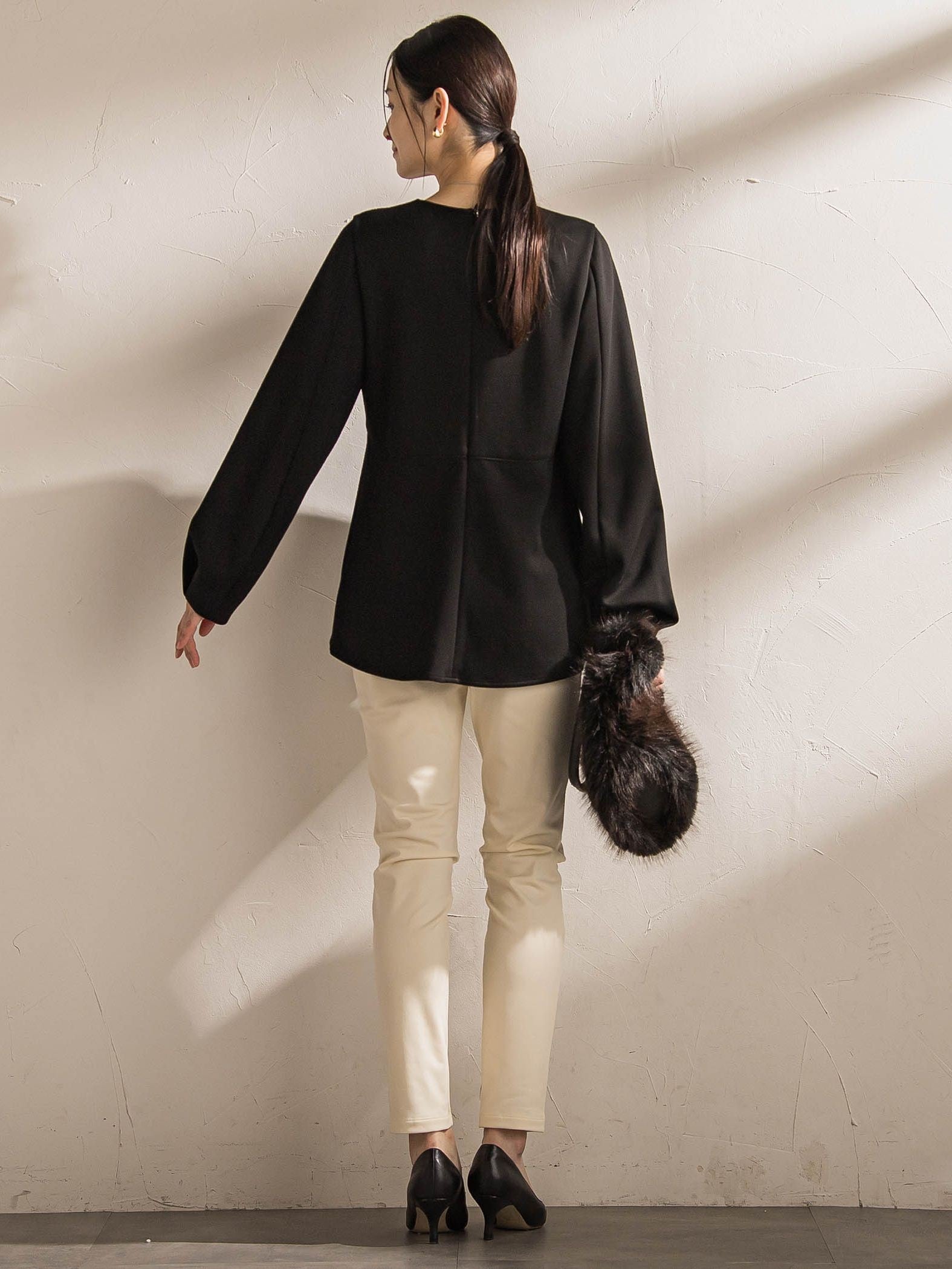 ペプラムシルエットプルオーバー≪洗える≫