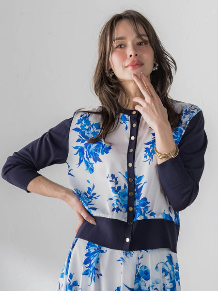 ビッグフラワーブーケカーディガン