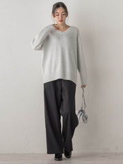 スパンコールVネックニット≪手洗い可能≫