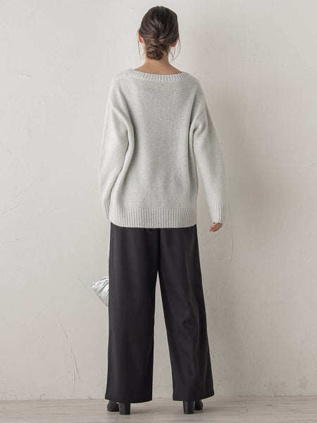 スパンコールVネックニット≪手洗い可能≫