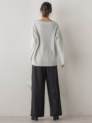 スパンコールVネックニット≪手洗い可能≫