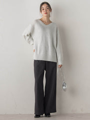 スパンコールVネックニット≪手洗い可能≫