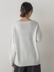 スパンコールVネックニット≪手洗い可能≫