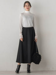 両面起毛ストレッチスカート≪洗濯機で洗える≫
