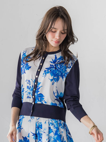 ビッグフラワーブーケカーディガン