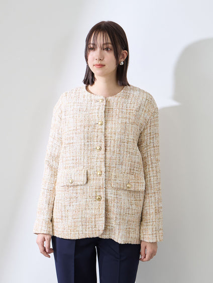 チュールレイヤーセットツィードジャケット