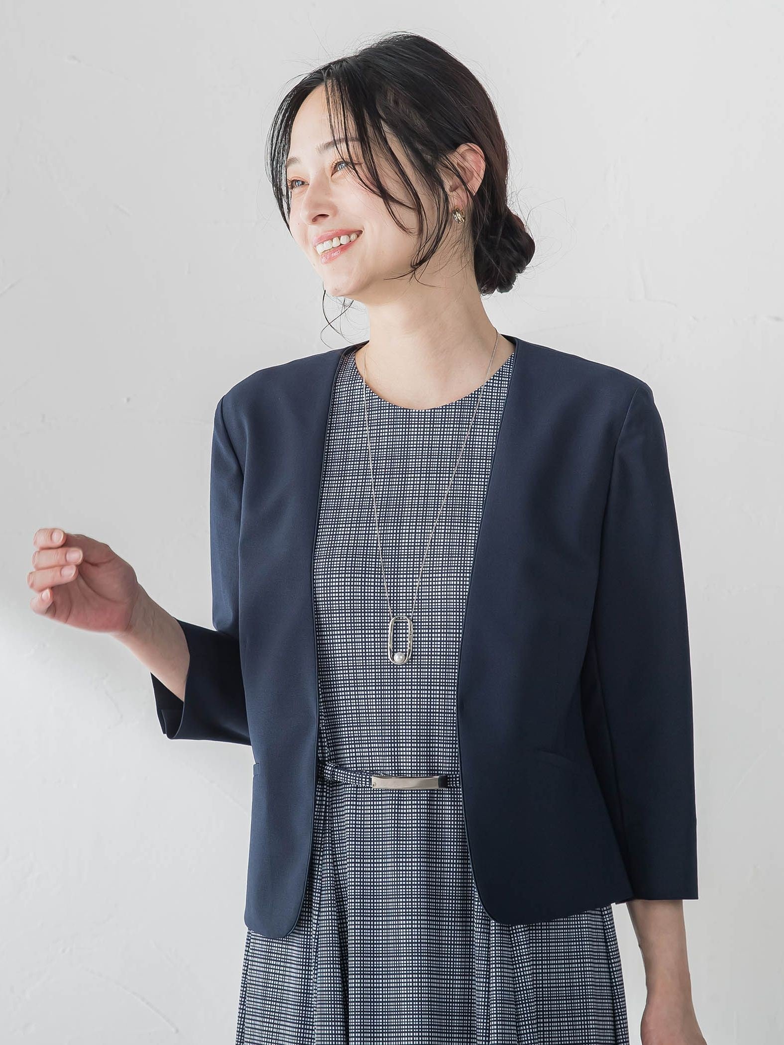 ジャージーノーカラージャケット