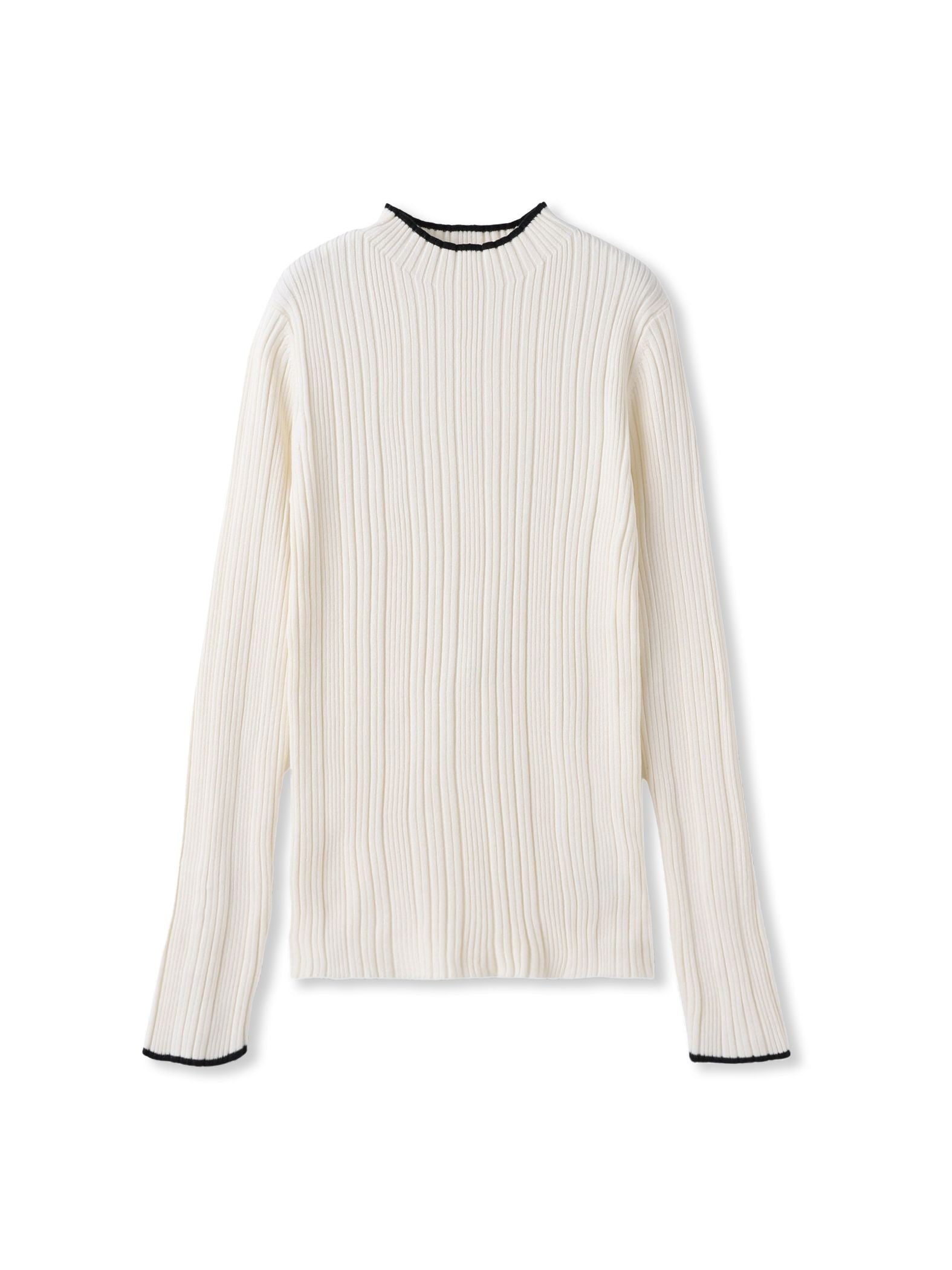 【新色追加】袖ボタンランダムリブニット≪手洗い可能≫