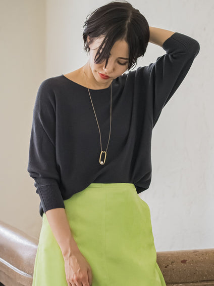 【WEB限定サイズあり】【洗えるニット】ECOCUWOOLドルマンニットプルオーバー≪シワになりにくい≫