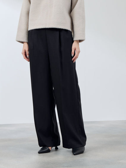 ナチュレッチセンタープレスワイドパンツ≪手洗い可能≫