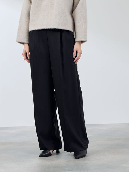 ナチュレッチセンタープレスワイドパンツ≪手洗い可能≫