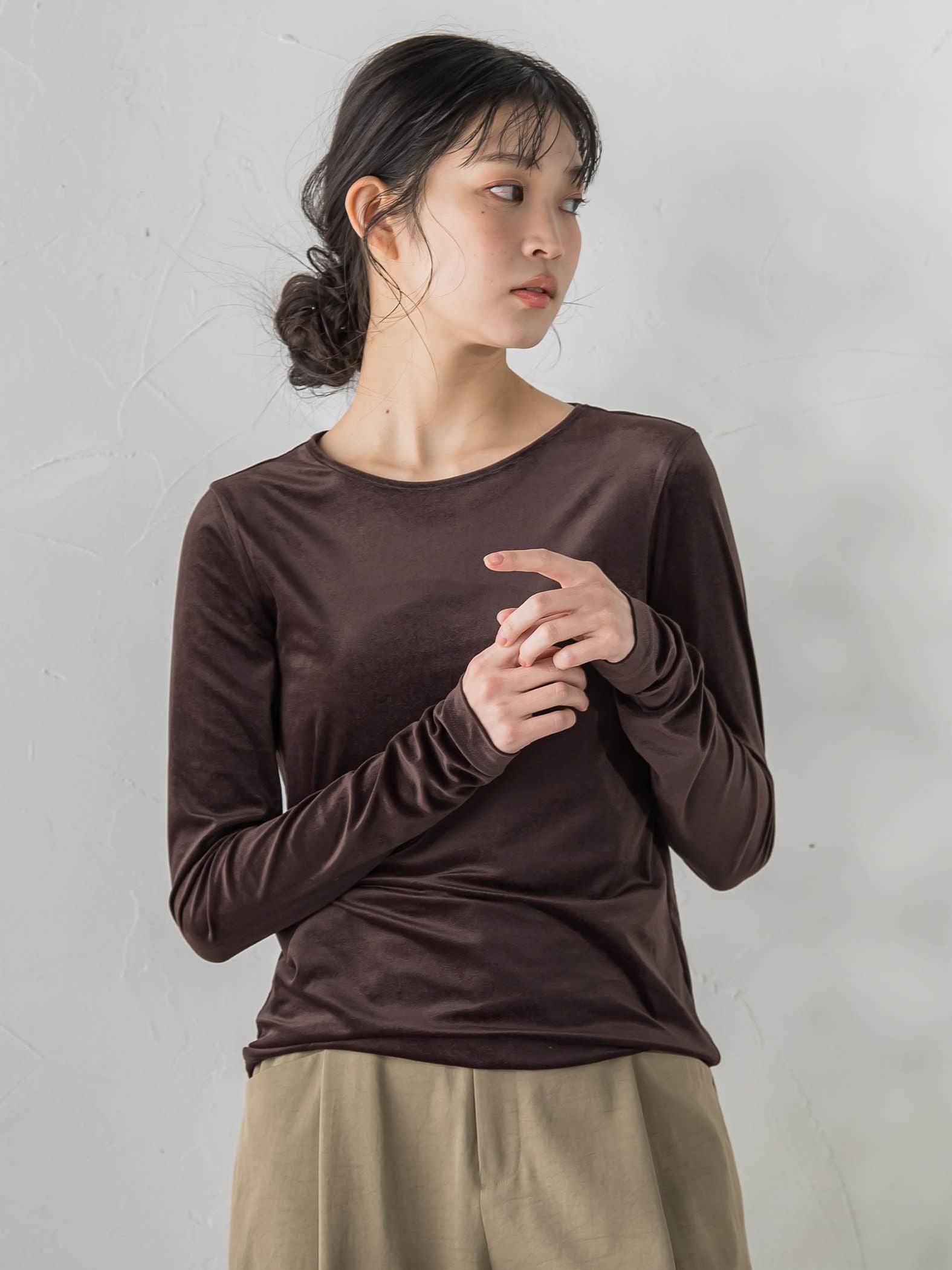 シアーベロアカットソー≪手洗い可能≫