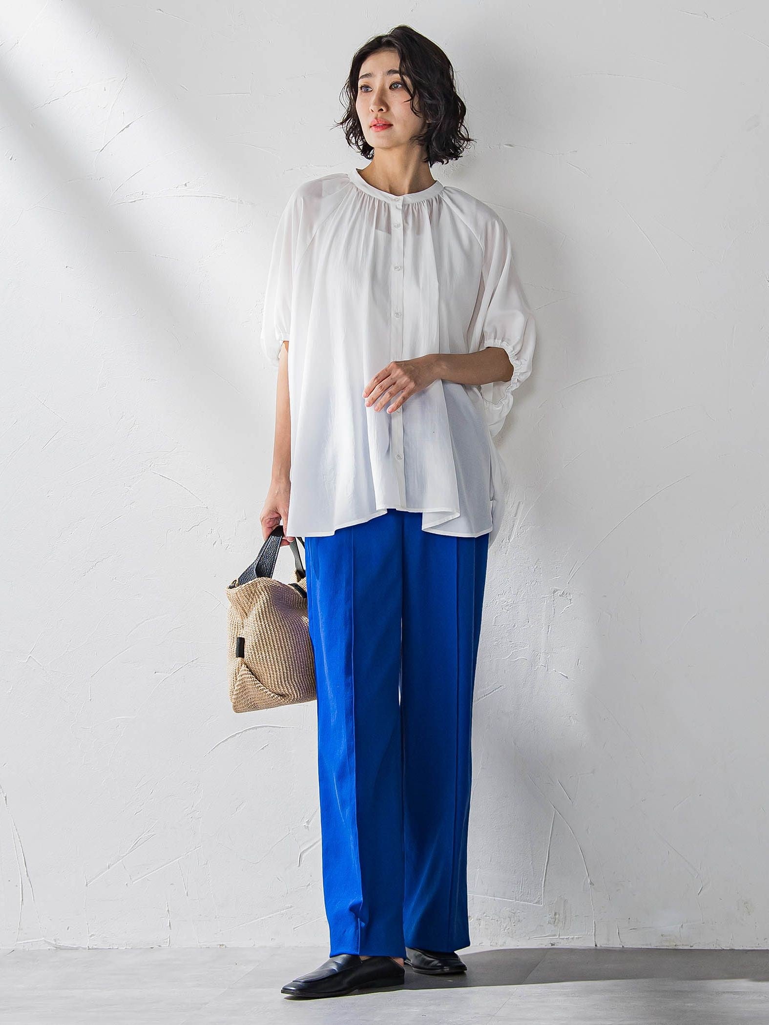 【WEB限定】シェルタリングワイドパンツ≪洗濯機で洗える≫
