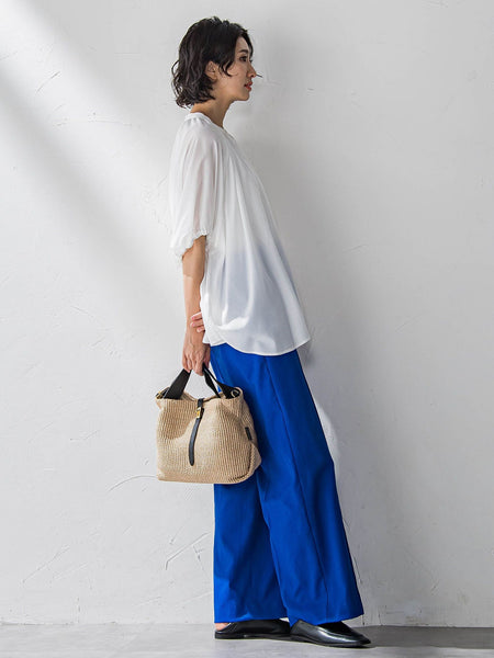 【WEB限定】シェルタリングワイドパンツ≪洗濯機で洗える≫