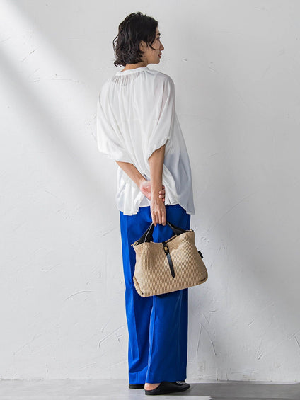 【WEB限定】シェルタリングワイドパンツ≪洗濯機で洗える≫