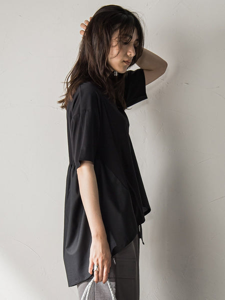 【WEB限定】前後ドッキングフレアTシャツ≪接触冷感/洗濯機で洗える≫