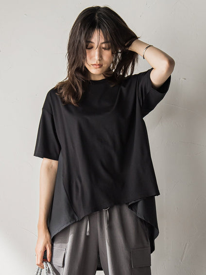 【WEB限定】前後ドッキングフレアTシャツ≪接触冷感/洗濯機で洗える≫