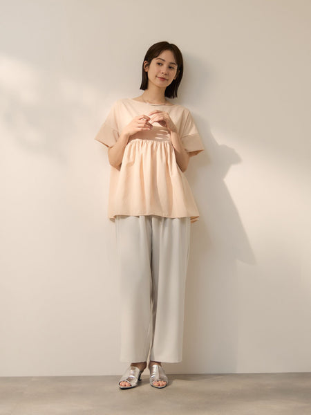 2WAYメランジツイルタックワイドパンツ